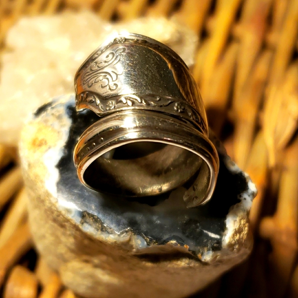 Handmade Gothic Bohemian Style Wrap Around Vintage Spoon Ring  sz 7